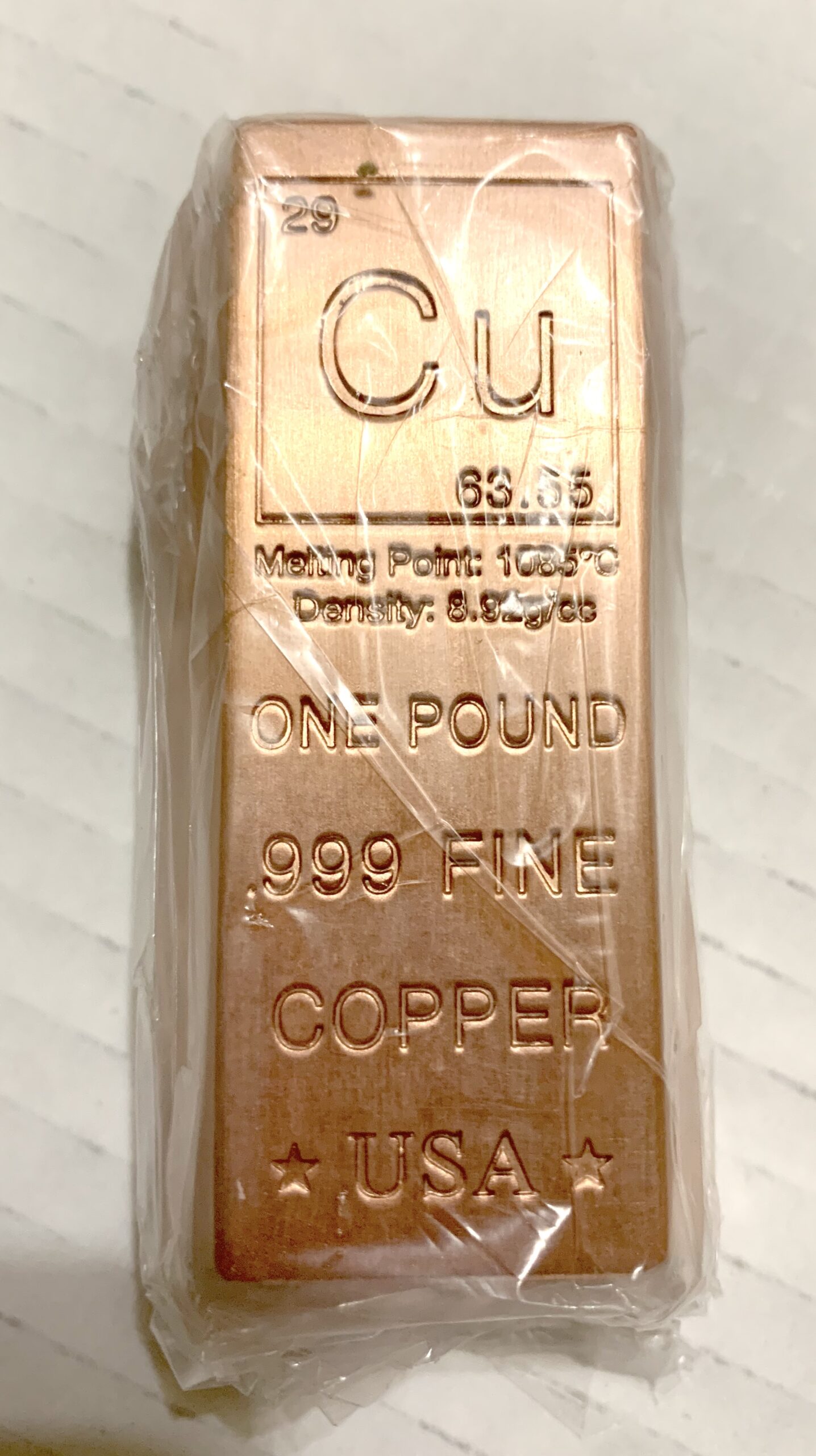 1 Fine Copper .999 1 lb Bar