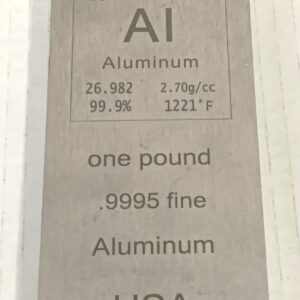 1 Pound 99.9 Fine Aluminum Bar – Smooth with Sharp Edges